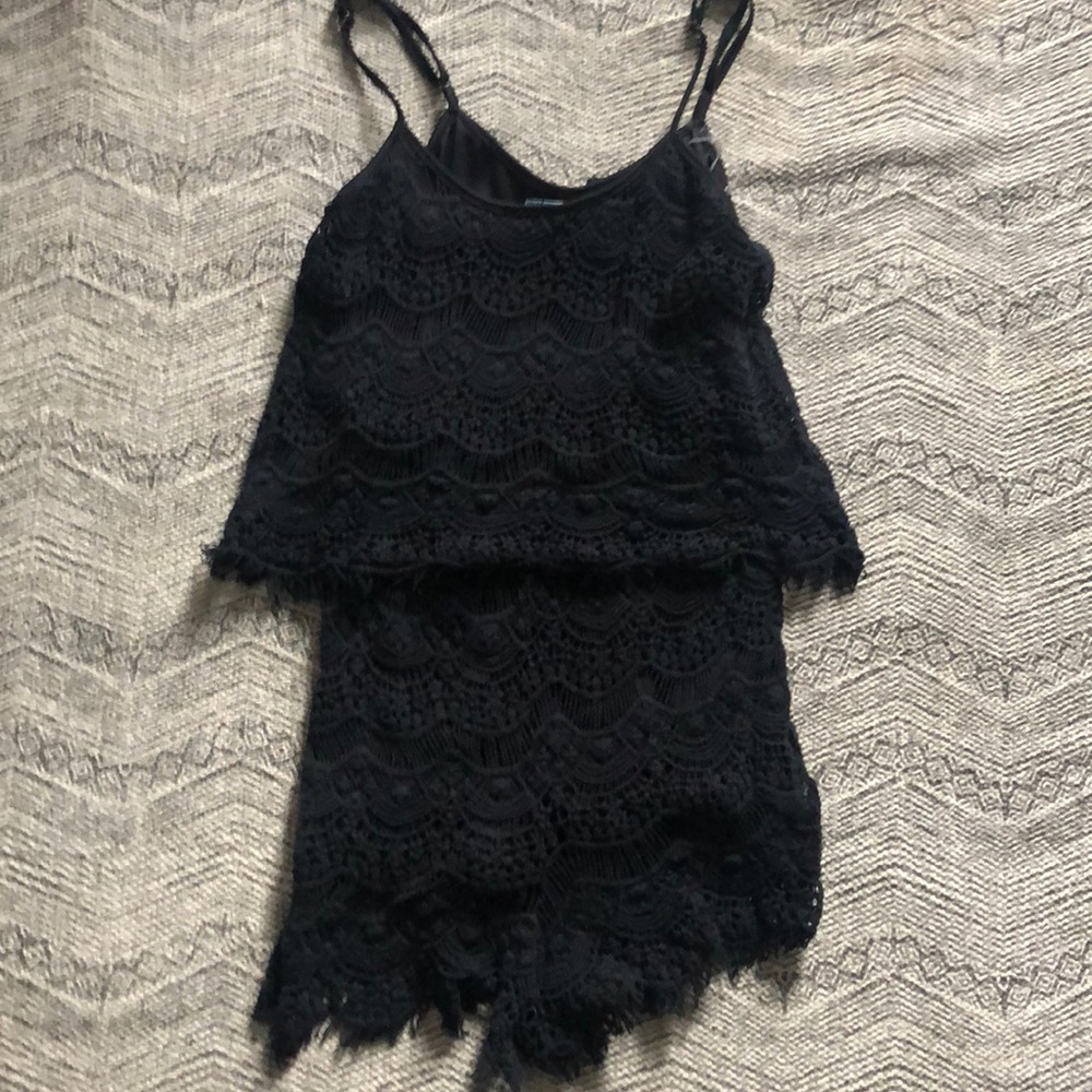 Black lace romper